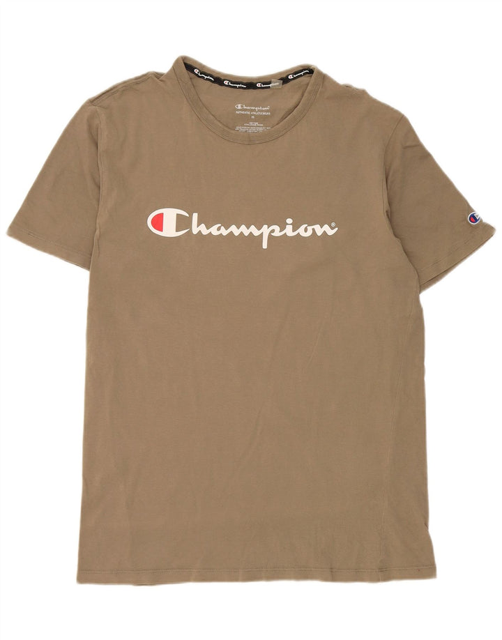 Champion Herren-T-Shirt mit Grafik, mittlere Khaki-Baumwolle
