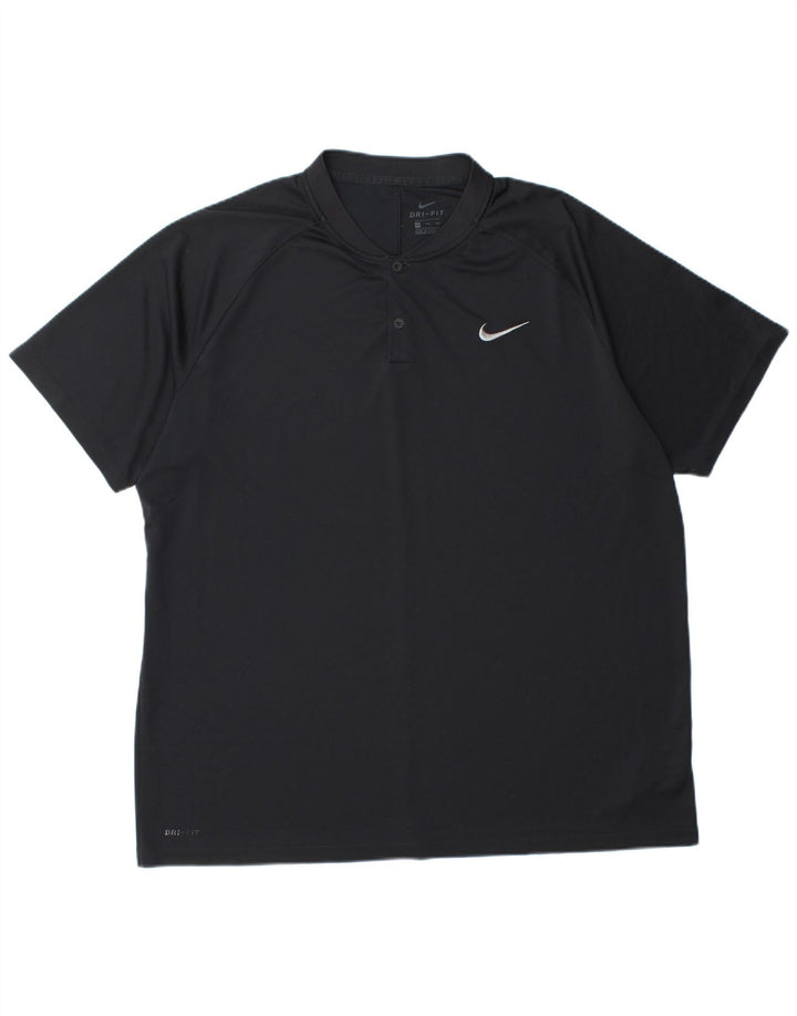Nike Herren Dri Fit T-Shirt Top 2XL Schwarz Polyester