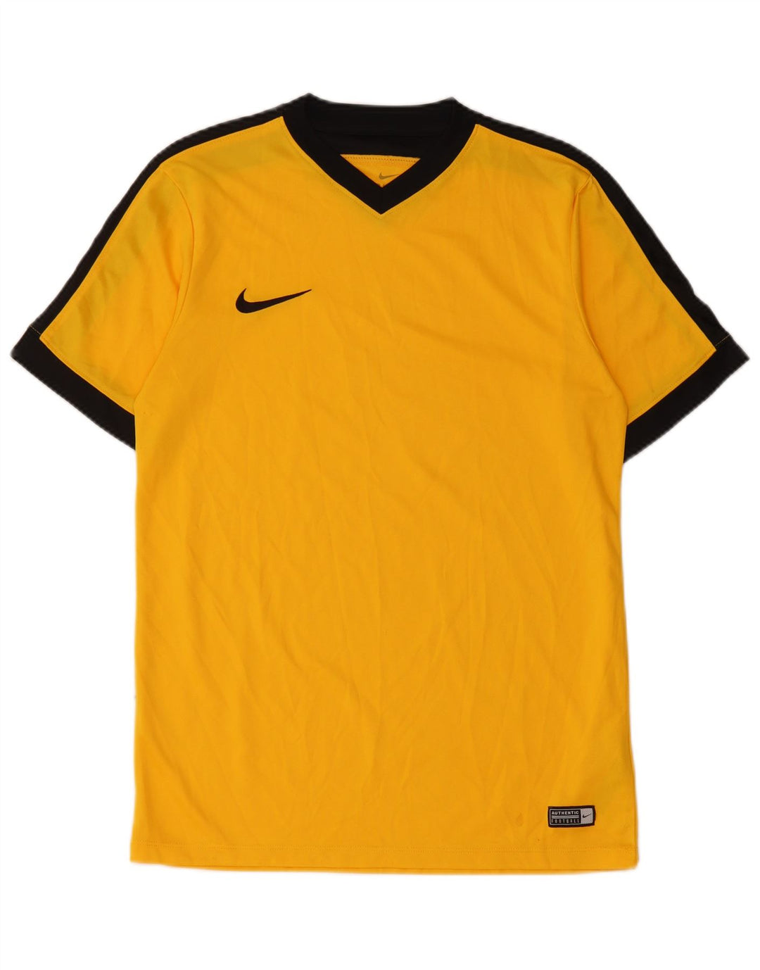 Nike Herren Dri Fit T-Shirt-Oberteil Mittelgelbes Farbblock-Polyester