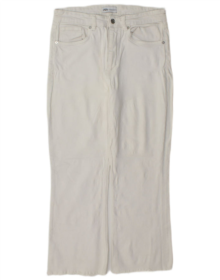 Gerade geschnittene Damenhose von Zara, Größe L, W32, L25, Weiß