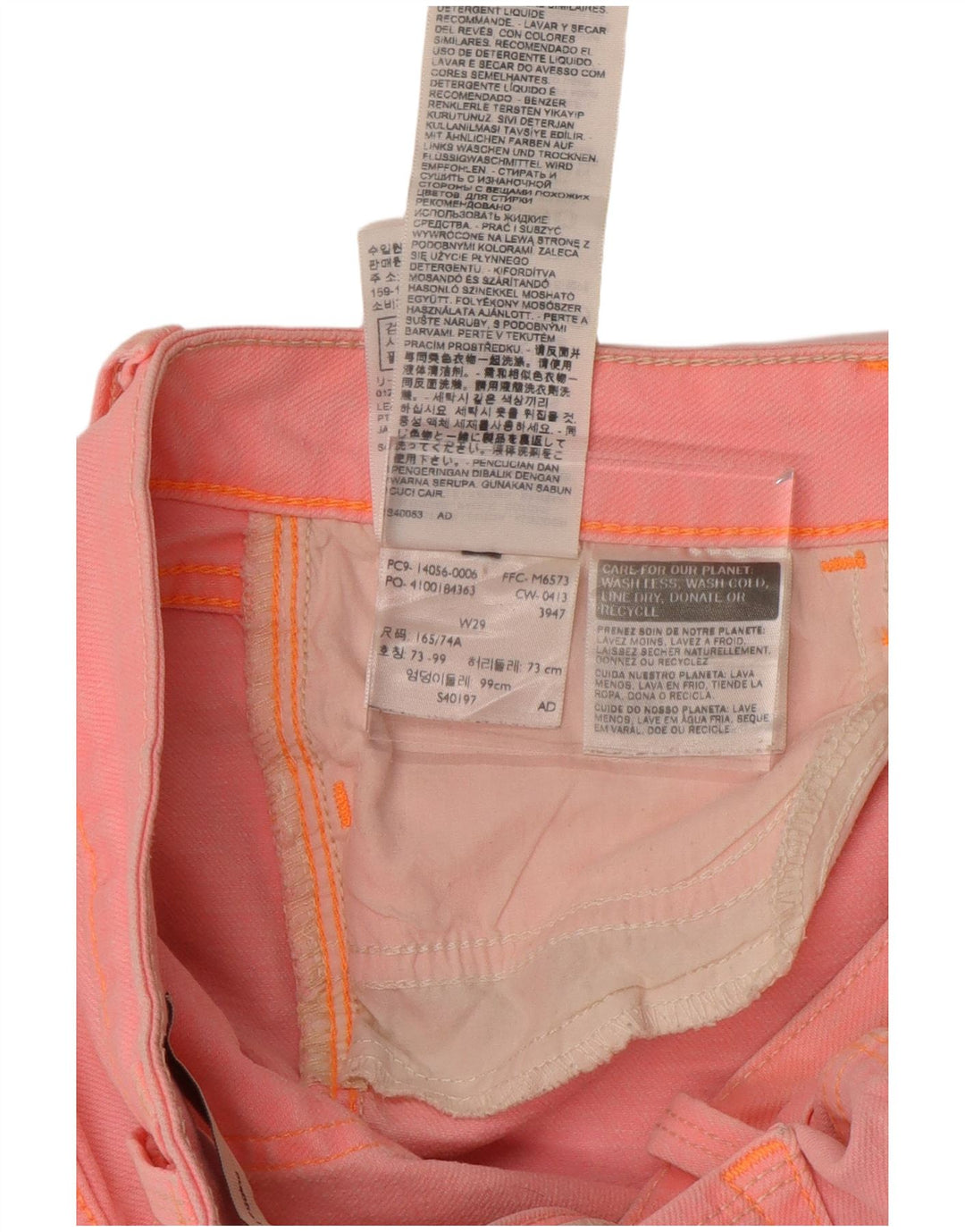 LEVI'S Damen Crop Legging Skinny Jeans W29 L25 Rosa Baumwolle