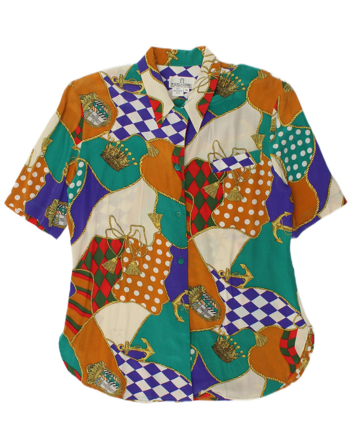 FIORELLA RUBINO Damen Hemdbluse UK 14 Medium Mehrfarbig Patchwork