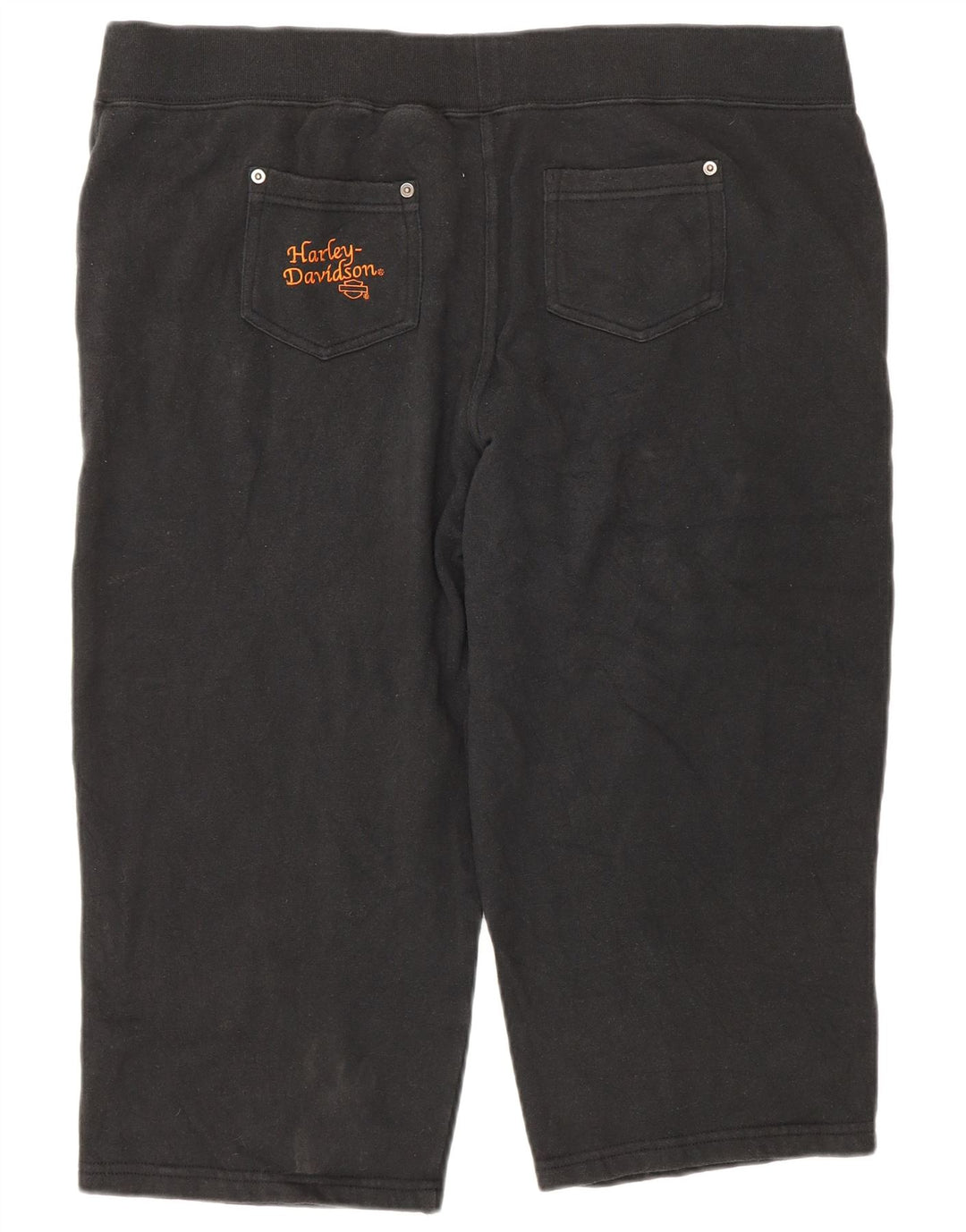 Harley Davidson Capri-Freizeithose für Damen, Größe L, W40, schwarze Baumwolle