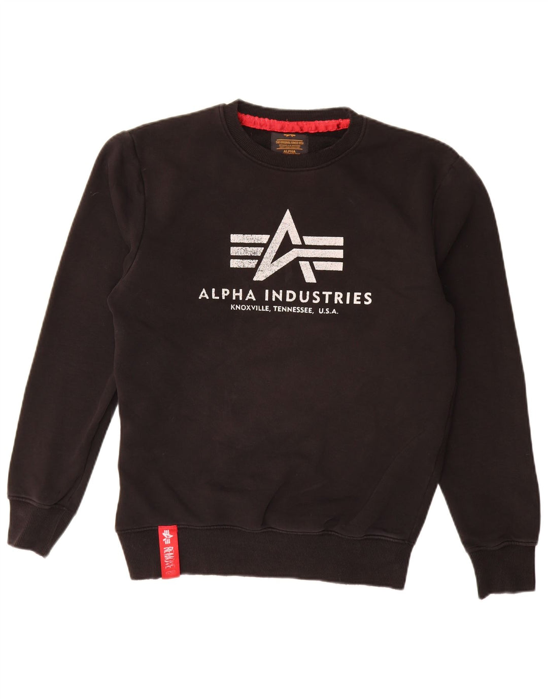 Alpha Industries Herren-Sweatshirt mit Grafik, Größe S, Schwarz