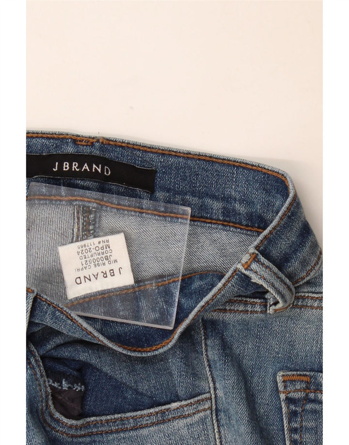 J BRAND Damen-Capri-Jeans mit mittelhohem Bund, W28, L27, blaue Baumwolle