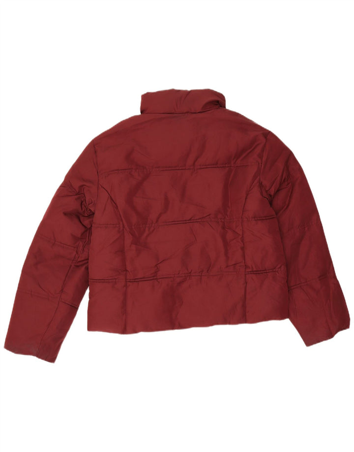 Topshop Damen Crop Oversized Wattierte Jacke UK 6 XS Burgund Polyester