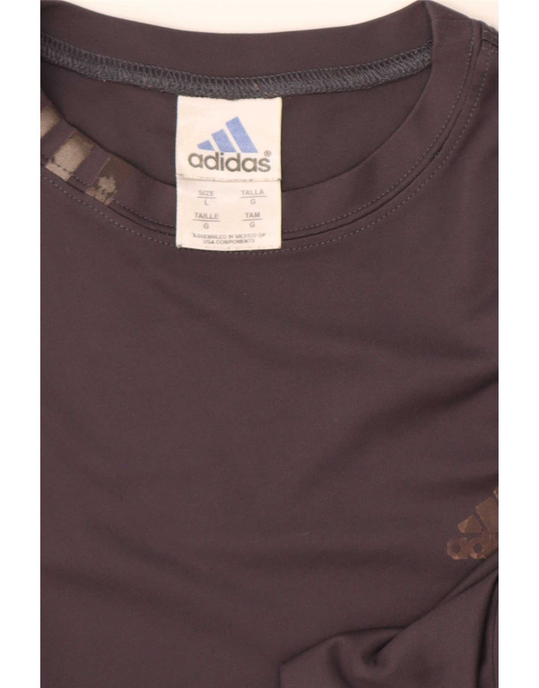 Adidas Herren T-Shirt Top Large Grau Polyester