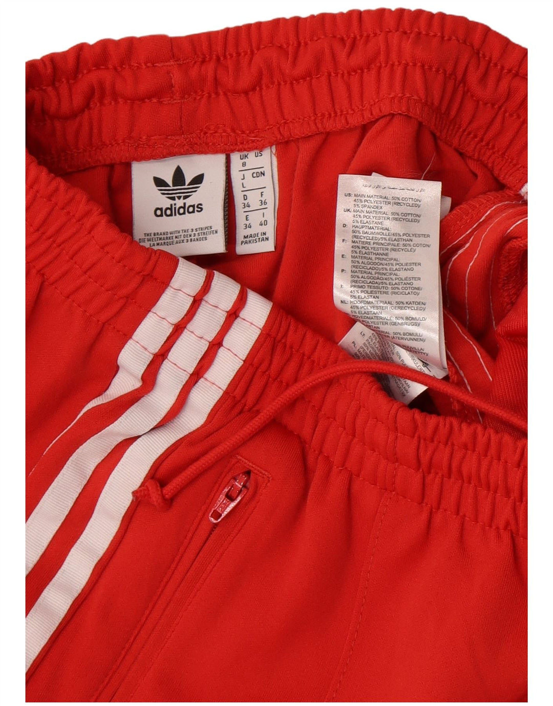 Adidas Damen-Trainingshose, UK 8, Größe S, rote Baumwolle