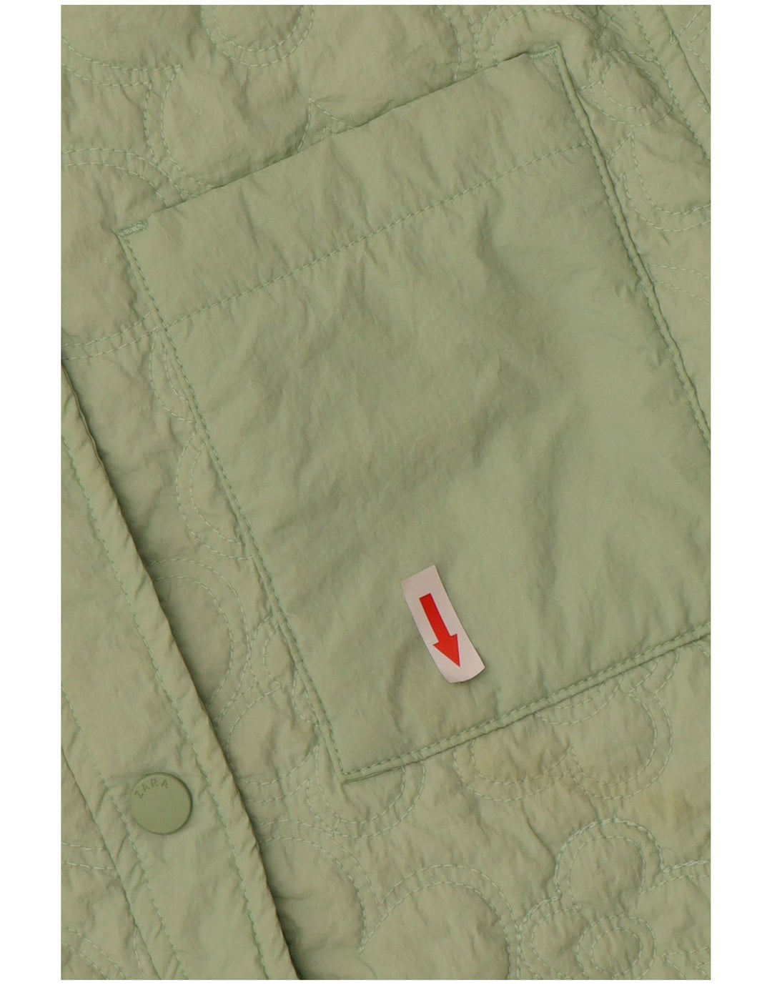 Zara Damen Steppjacke UK 4 XS Grünes Nylon