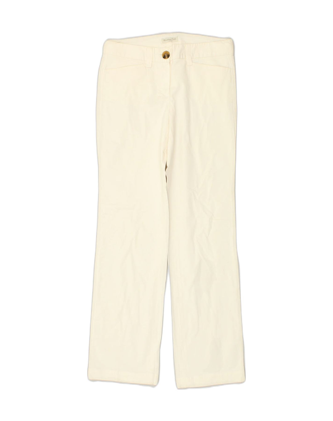 MASSIMO DUTTI Womens Straight Casual Trousers W28 L29 White Cotton | Vintage Massimo Dutti | Thrift | Second-Hand Massimo Dutti | Used Clothing | Messina Hembry 