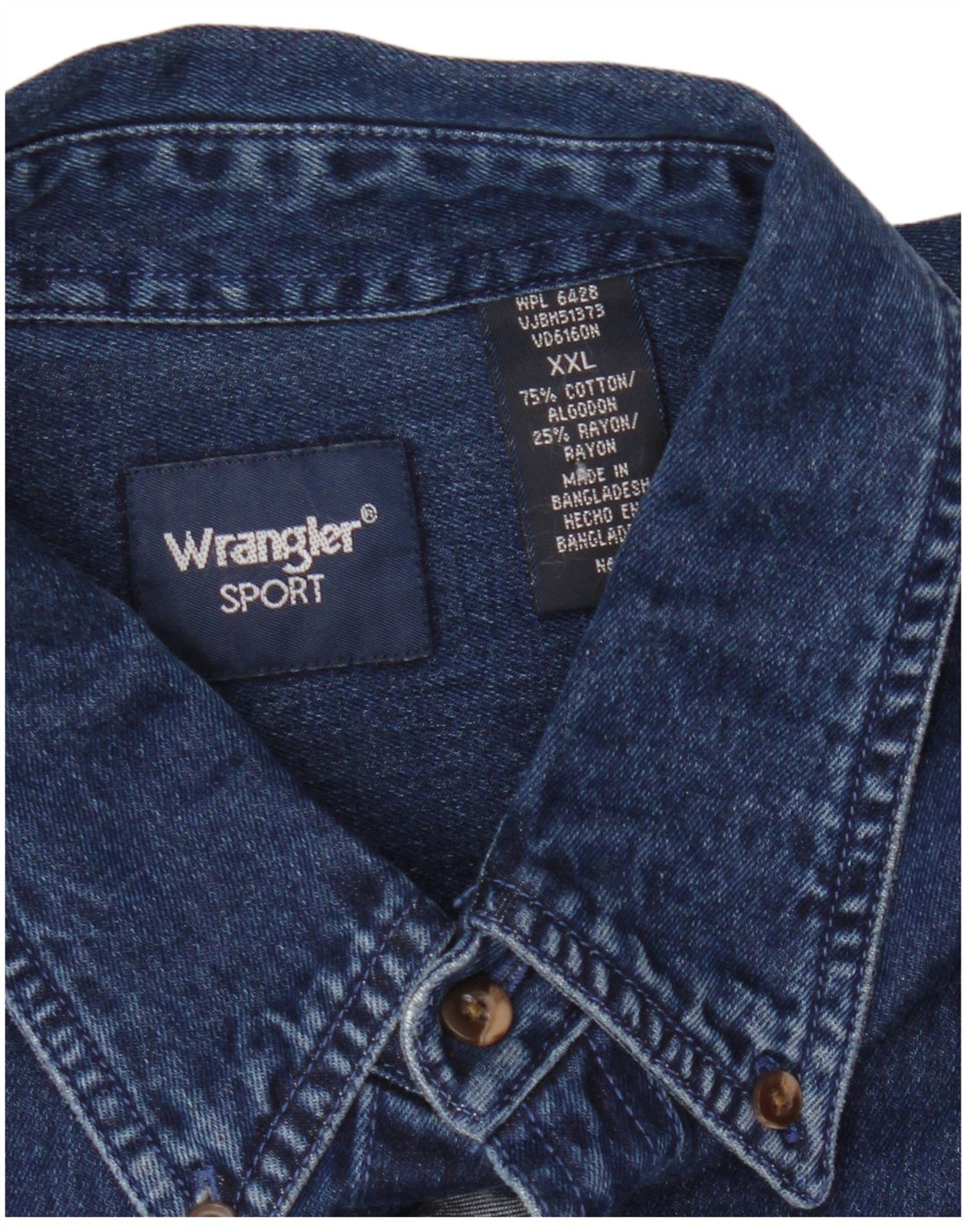 Wrangler Herren Jeanshemd 2XL Marineblaue Baumwolle