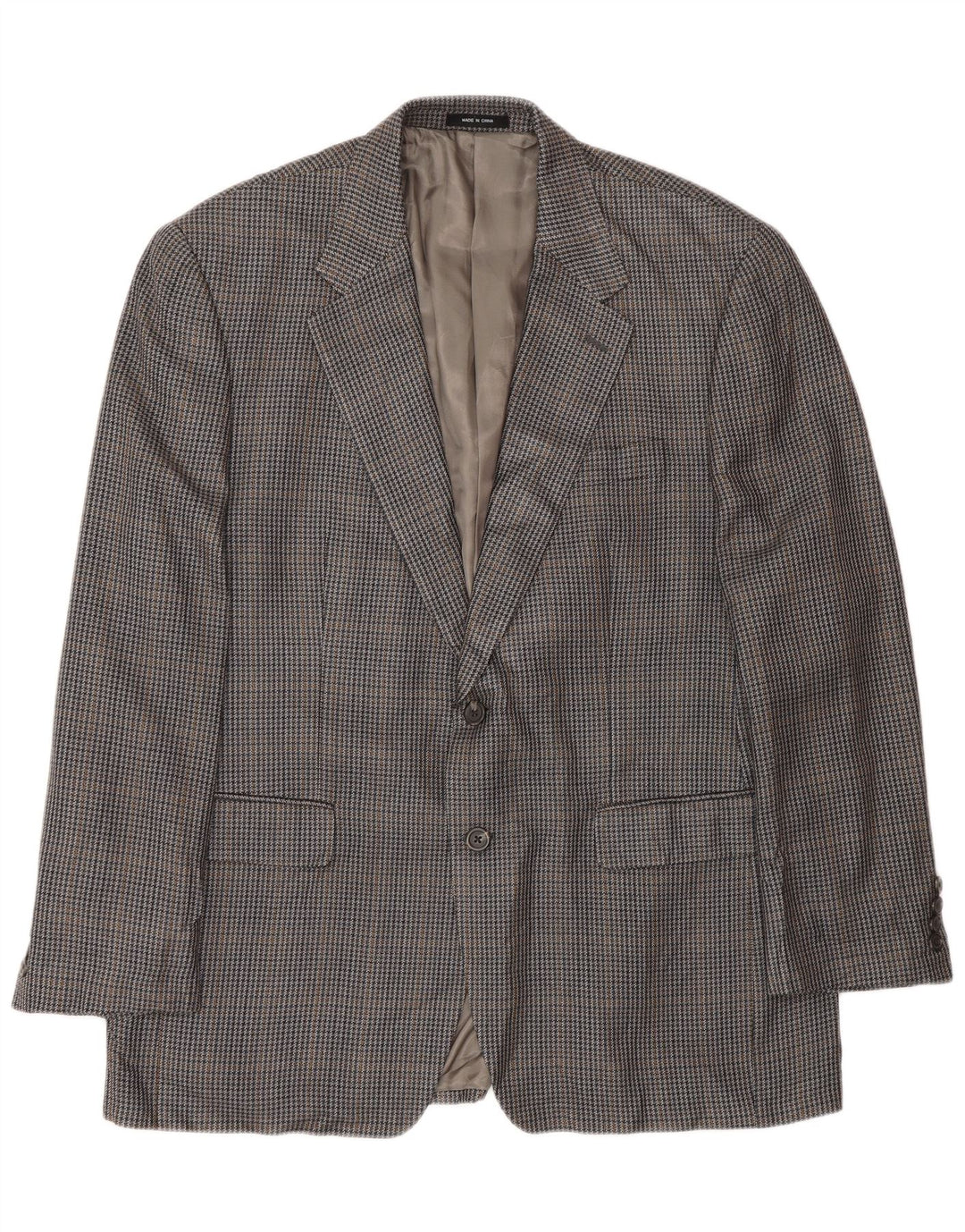 Chaps Herren-Blazer mit 2 Knöpfen, UK 42, XL, grauer Hahnentrittmuster