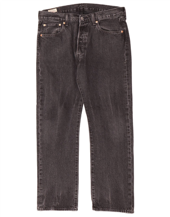Levi's Herren 501 Straight Jeans W34 L30 Schwarze Baumwolle