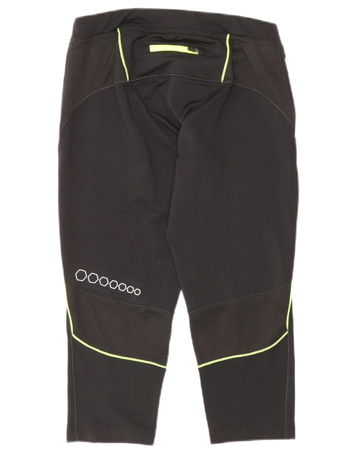 Asics Damen Graphic Capri Leggings UK 12 Medium Schwarz Polyester
