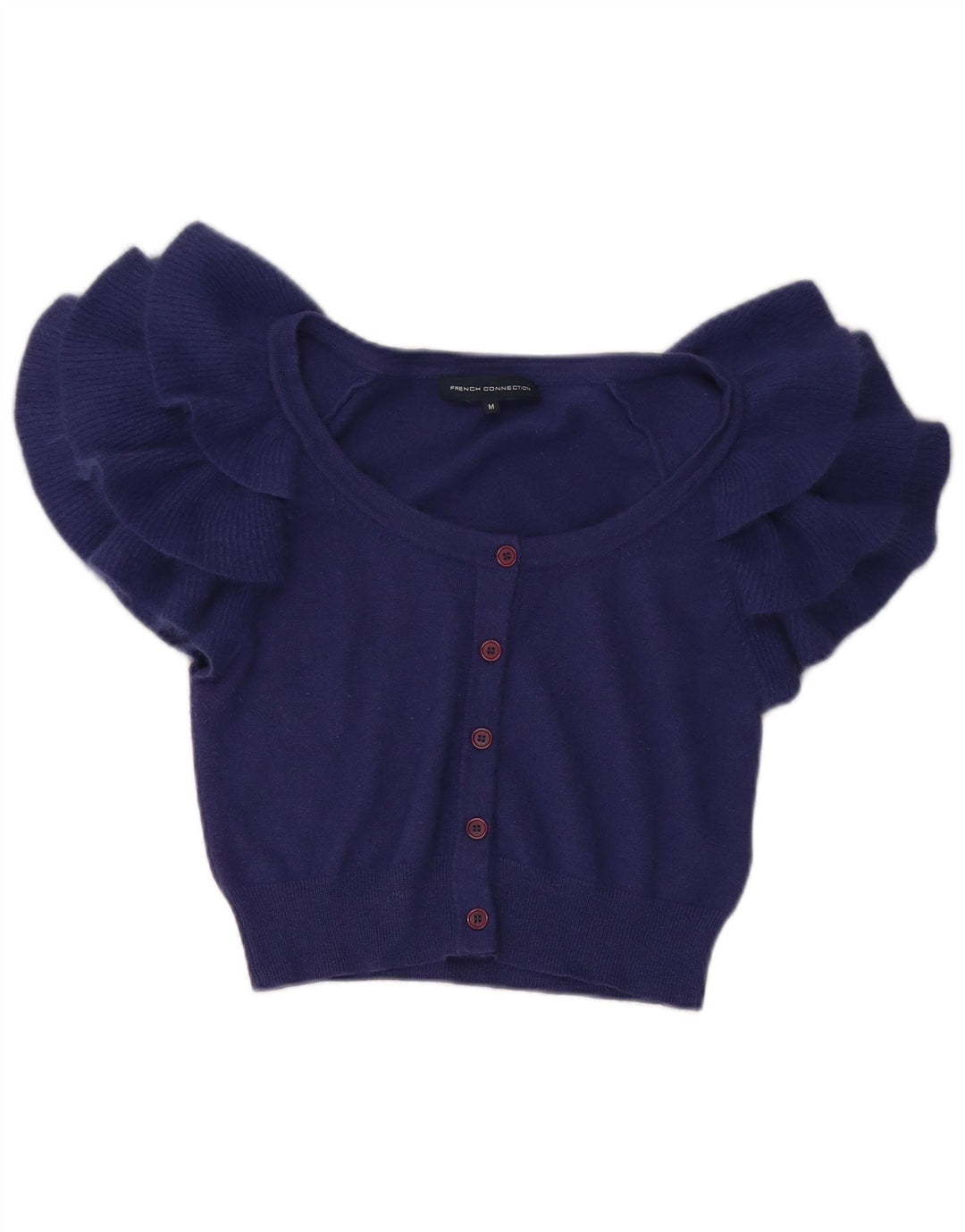 FRENCH CONNECTION Kurzärmliger Bolero-Pullover für Damen, UK 12, Mittel, Marineblau