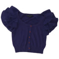 FRENCH CONNECTION Kurzärmliger Bolero-Pullover für Damen, UK 12, Mittel, Marineblau