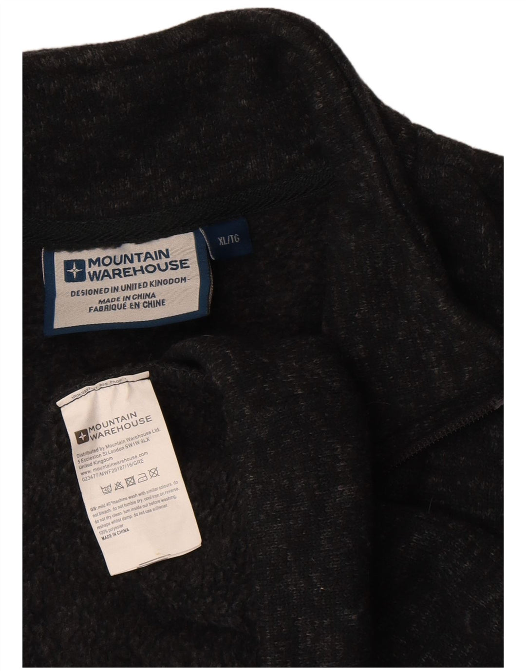 Mountain Warehouse Herren-Sweatshirt mit Reißverschluss am Hals, XL, Schwarz gefleckt