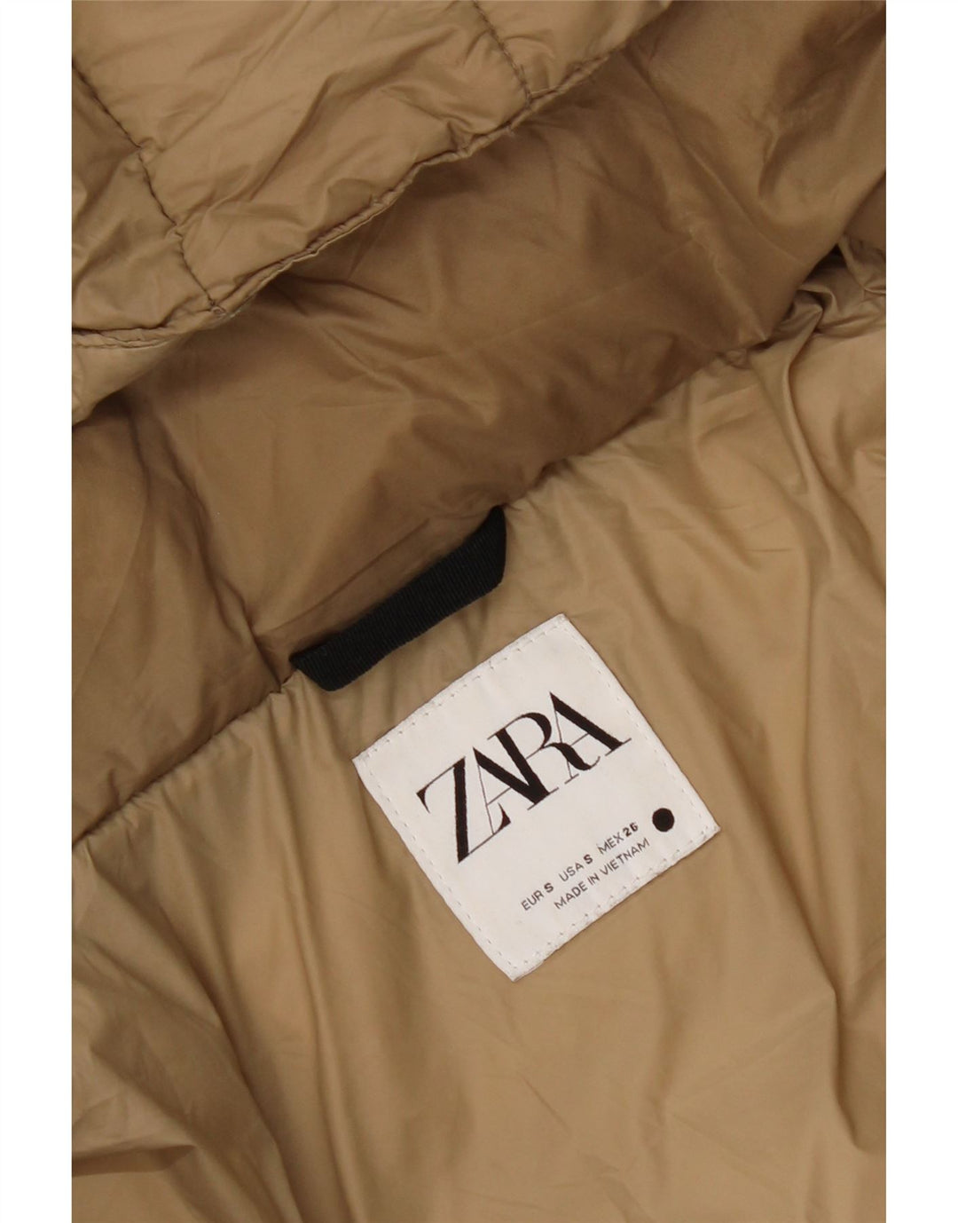 Zara Herren-Jacke mit Kapuze, gepolstert, Größe 36, Beige
