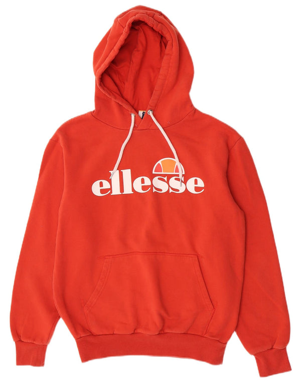 Ellesse Womens Graphic Hoodie Pullover UK 12 Mittelrote Baumwolle