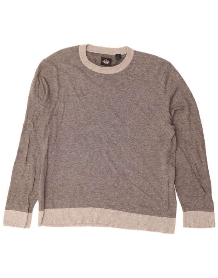Dockers Herren-Pullover mit Rundhalsausschnitt, groß, grau meliert