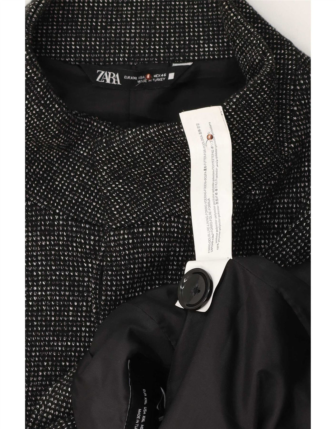 Offener Herrenmantel von Zara, UK 44 2XL, grau geflecktes Polyester
