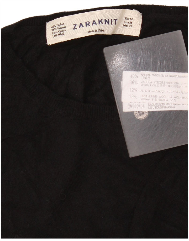 Zara Damen-Cardigan-Pullover UK 14 Mittelschwarzes Nylon