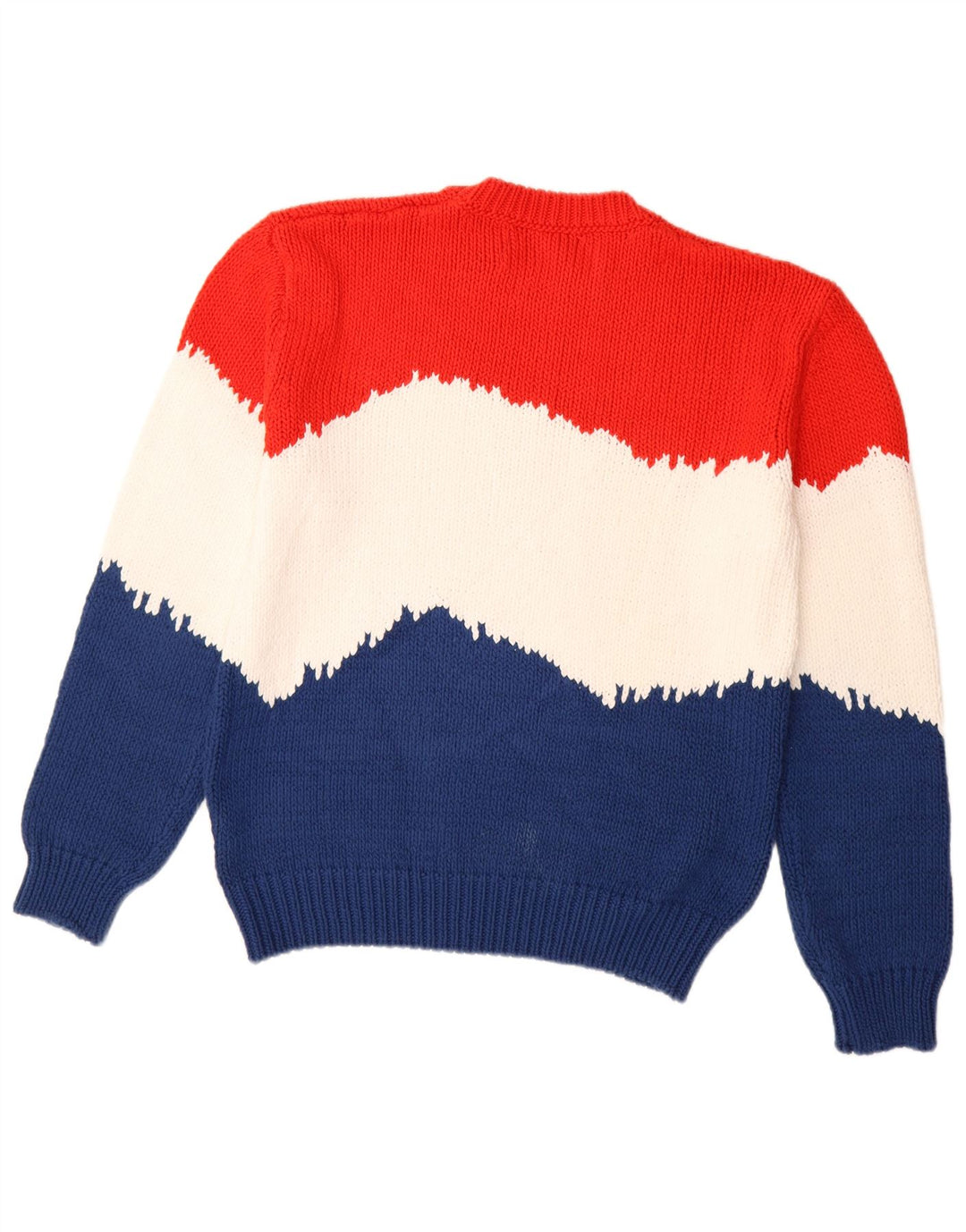 BENETTON Damen-Pullover mit Rundhalsausschnitt, Gr. 14, mittelmehrfarbig