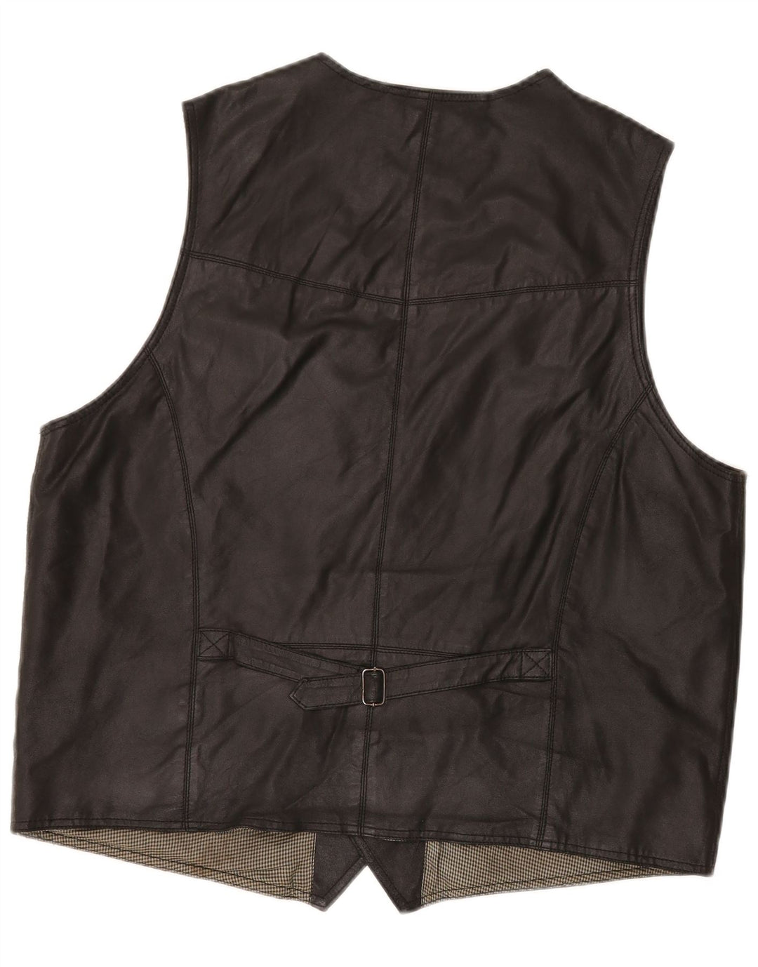 VINTAGE Herren Lederweste Großes schwarzes Leder