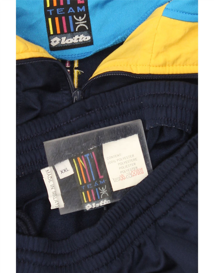LOTTO Herren-Trainingsanzug mit Grafik, 2XL, Marineblau, Farbblock-Polyester