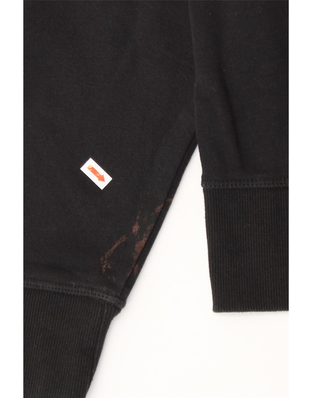 REEBOK Damen Zip Hoodie Pullover UK 14 Mittelschwarze Baumwolle