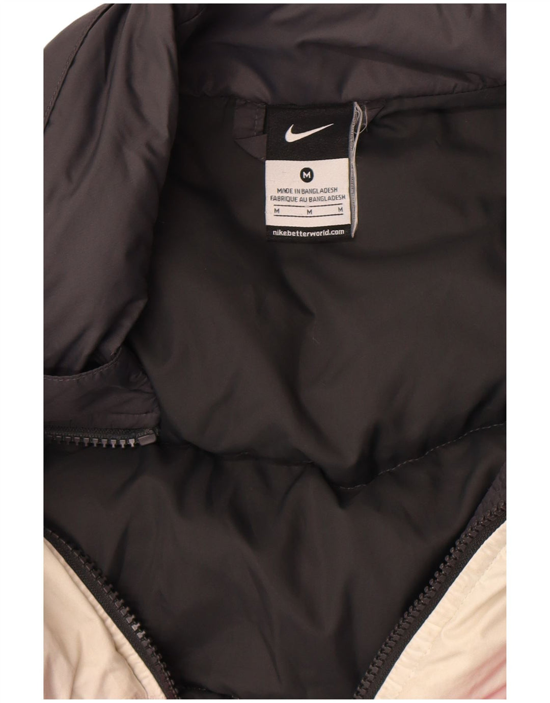 Nike Damen Wattierte Jacke UK 14 Medium Black Colourblock