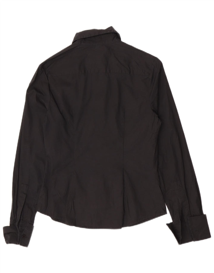 Mossimo Damen formelles Hemd UK 10 Small Black Cotton