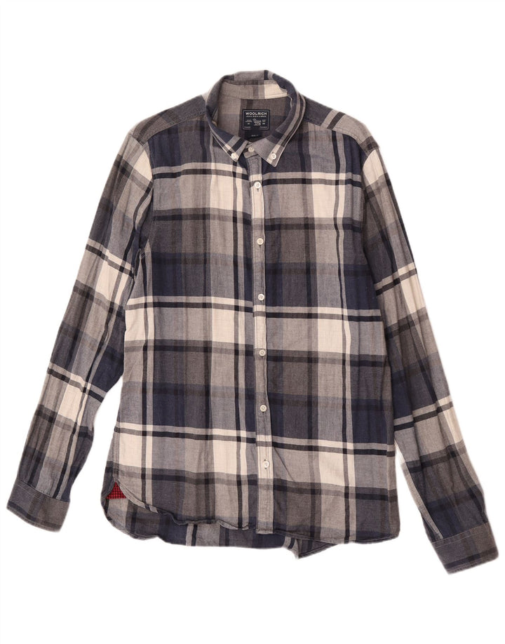 Woolrich Herren-Flanellhemd, mittelgroß, marineblau, kariert