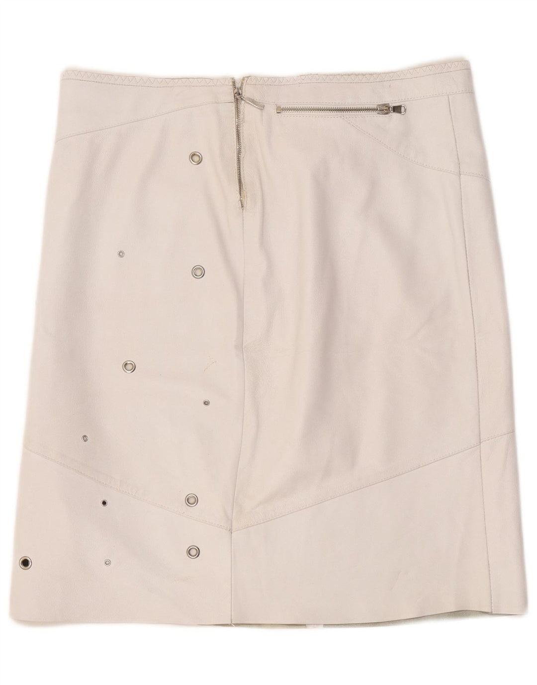 Vintage Damen Lederrock W36 XL Weiß