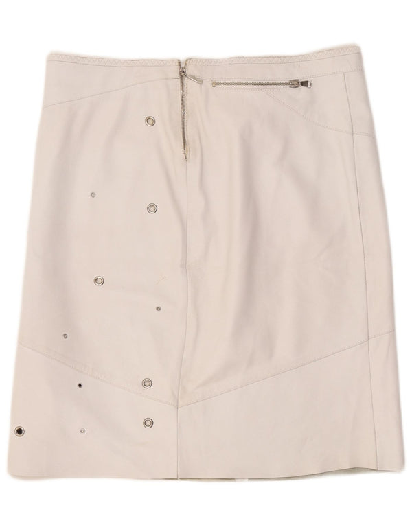 Vintage Damen Lederrock W36 XL Weiß