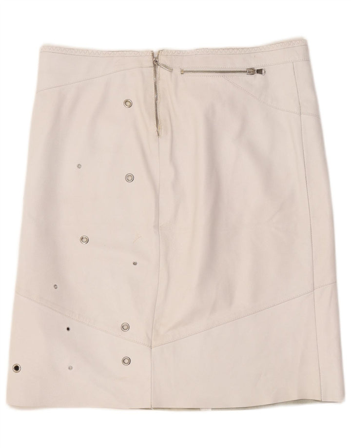 Vintage Damen Lederrock W36 XL Weiß
