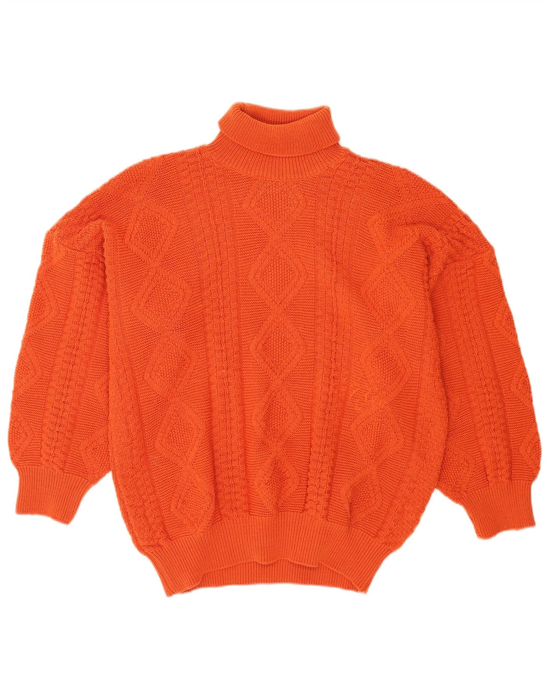 Vintage Herren Rollkragenpullover Pullover Groß Orange
