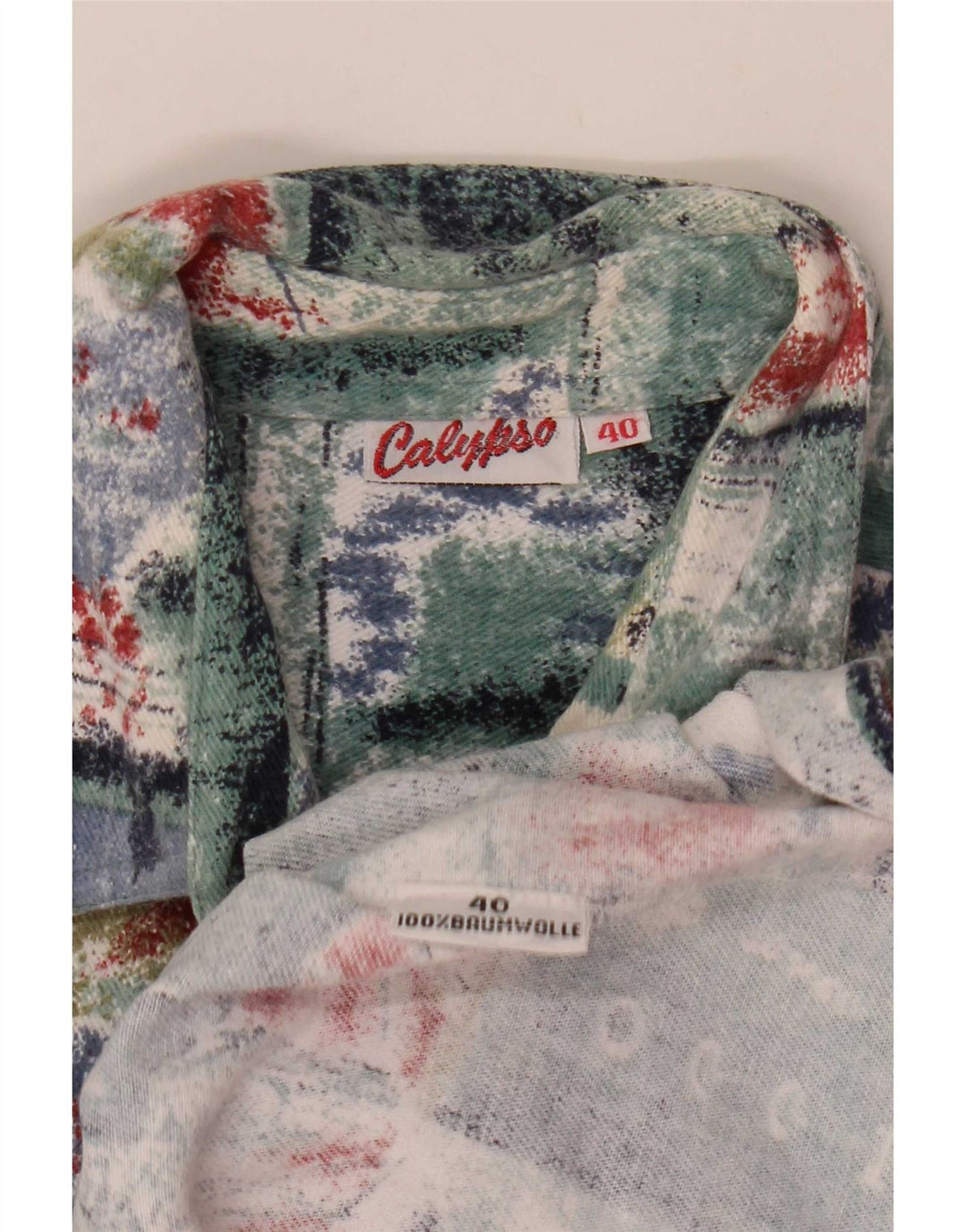 Calypso Herren-Flanellhemd, Größe 40, mittelgroß, mehrfarbig, Patchwork-Baumwolle