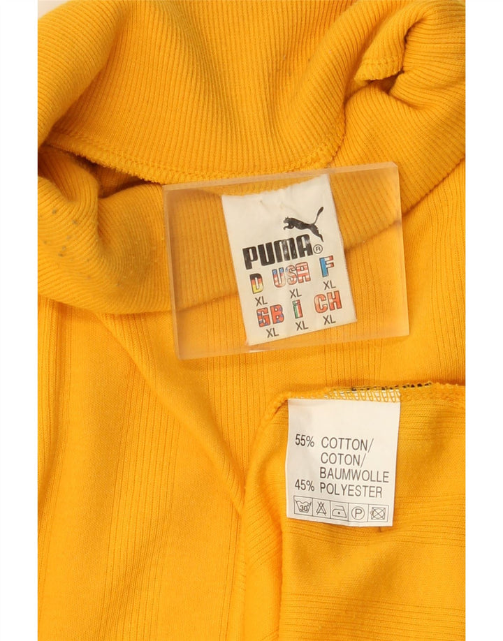 Puma Herren Top Langarm XL Gelb gestreift Baumwolle