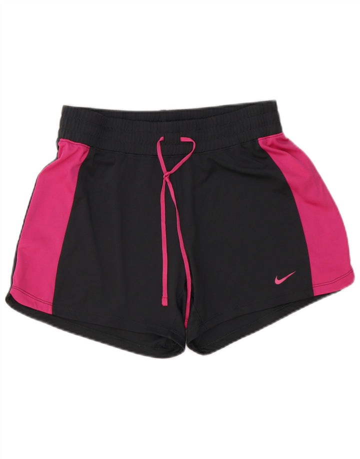 NIKE Damen-Sportshorts UK 10 Small Schwarzes Colourblock-Polyester