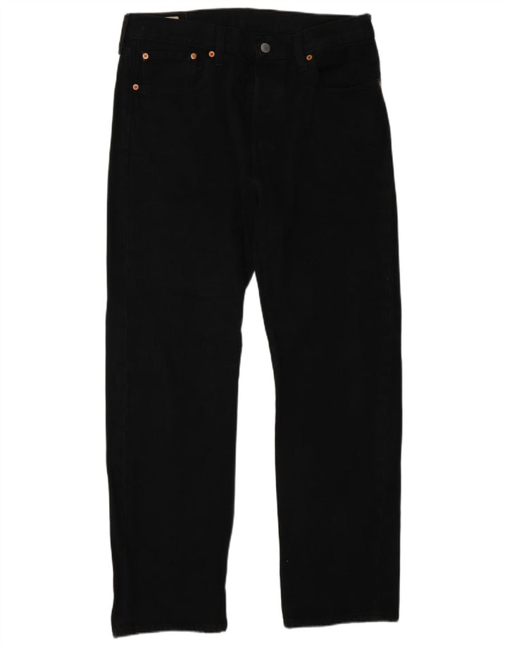 Levi's Herren 501 Straight Jeans W32 L30 schwarze Baumwolle