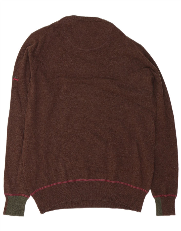 Harmont & Blaine Herren-Pullover mit Rundhalsausschnitt, mittelbraune Wolle