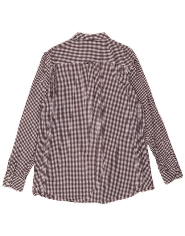 Crew Clothing Herren-Hemd mit klassischer Passform, XL, lila Gingham-Baumwolle