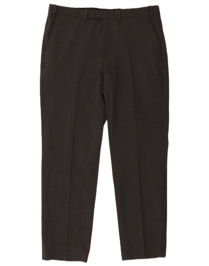 Marks & Spencer Herren-Anzughose in normaler Passform, W36, L31, graue Wolle