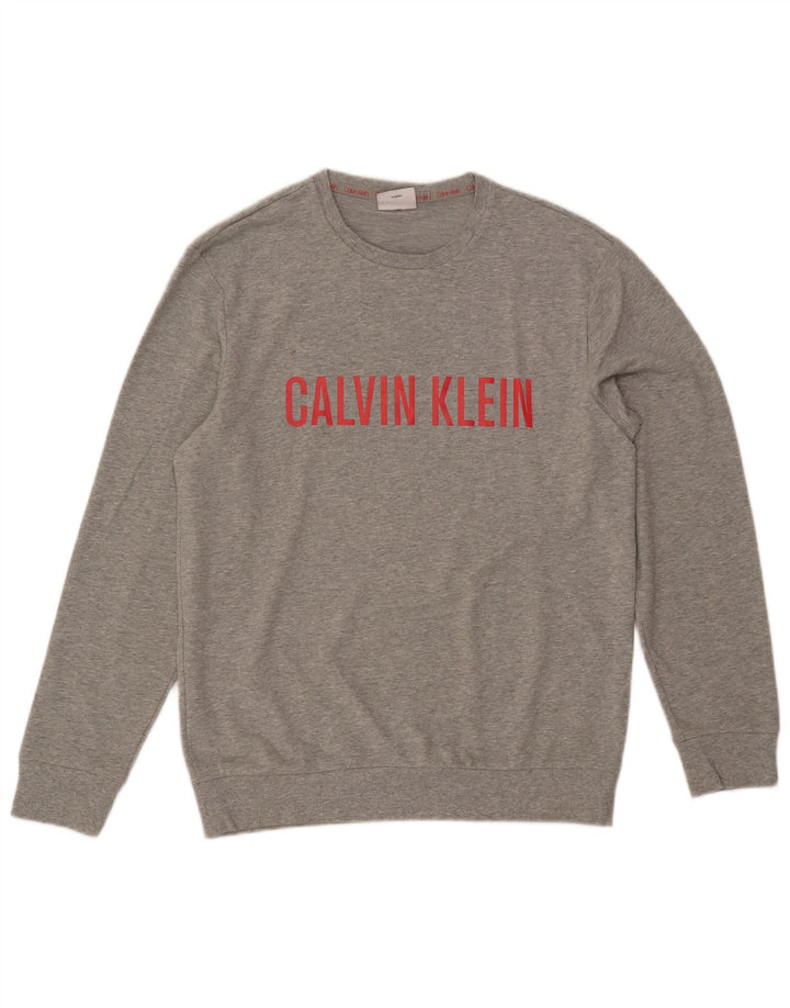 CALVIN KLEIN Herren Grafik-Sweatshirt-Pullover Mittelgrau
