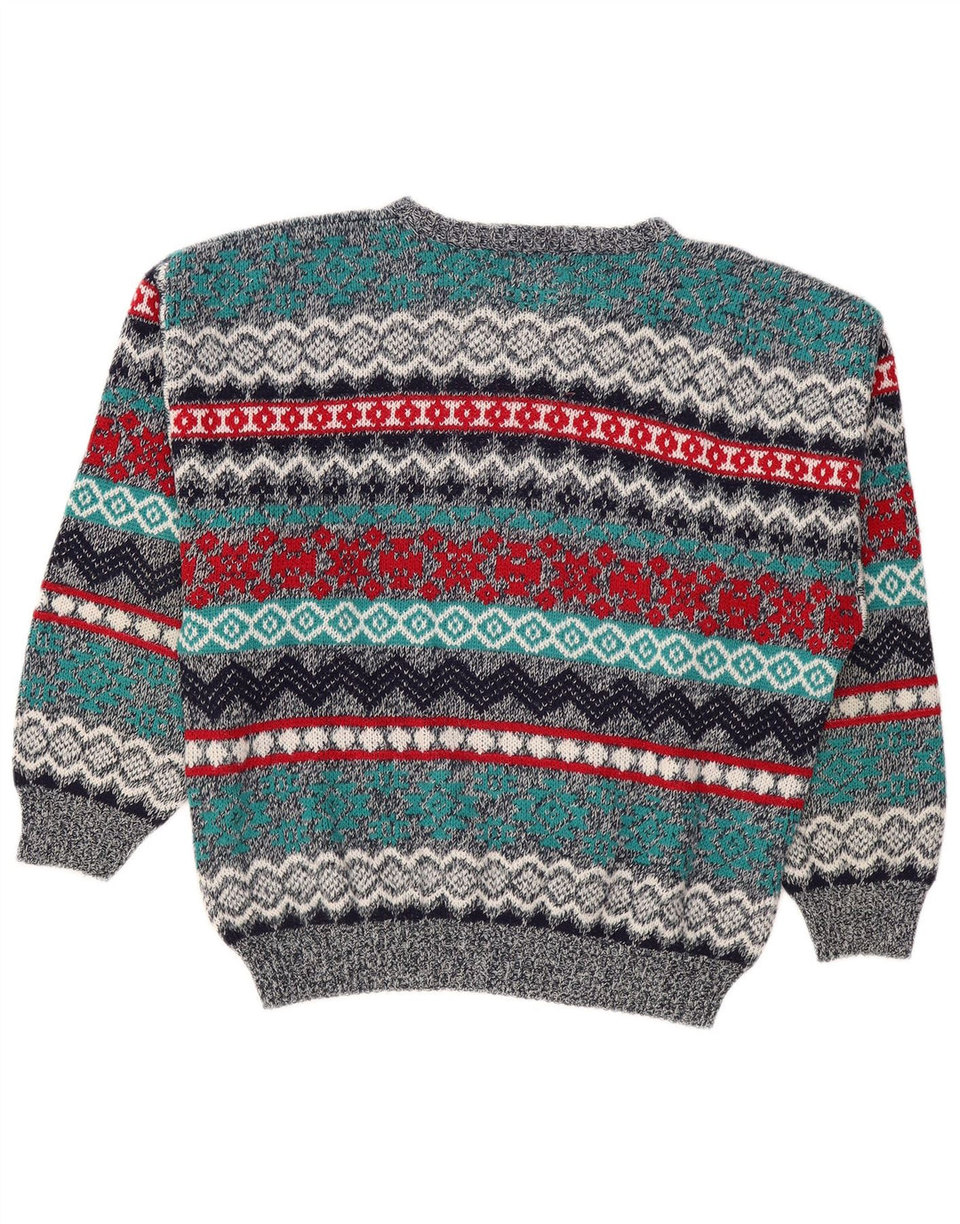 BROADWAY Herren-Pullover mit U-Boot-Ausschnitt, groß, mehrfarbig, Fair Isle-Muster