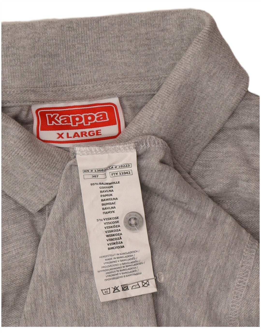 Kappa Herren Poloshirt XL Grau Baumwolle