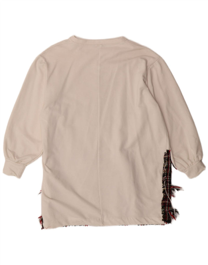 ZARA Damen-Sweatshirt in Übergröße, Gr. 14, Mittelweiß, Farbblock