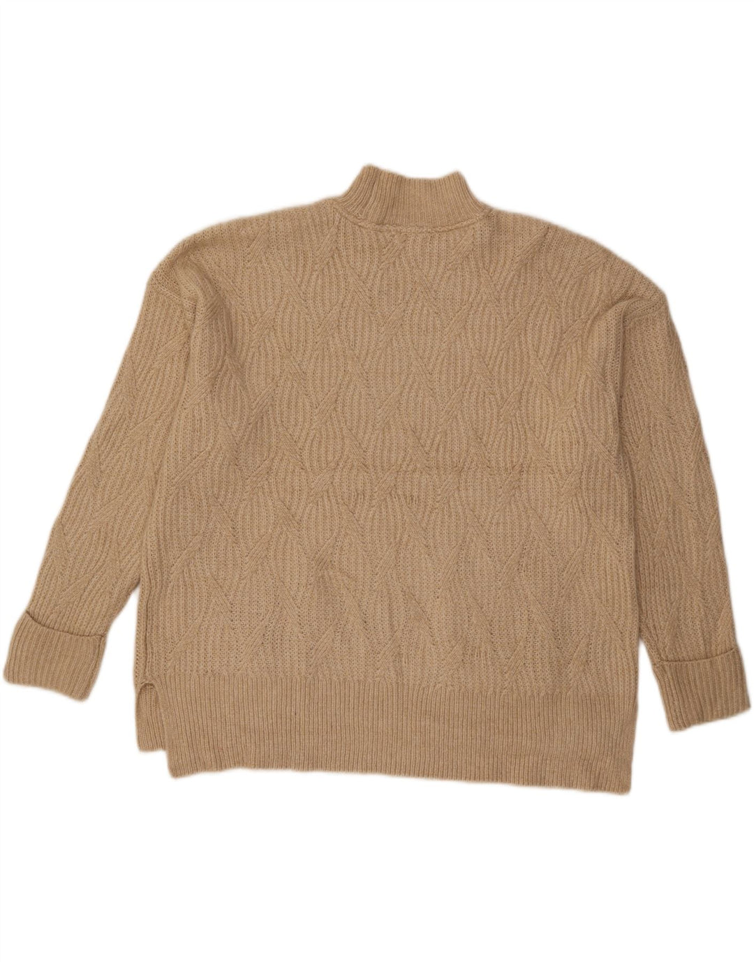 Fat Face Damen-Pullover mit Rollkragen, Gr. 40, Beige, Argyle/Diamant