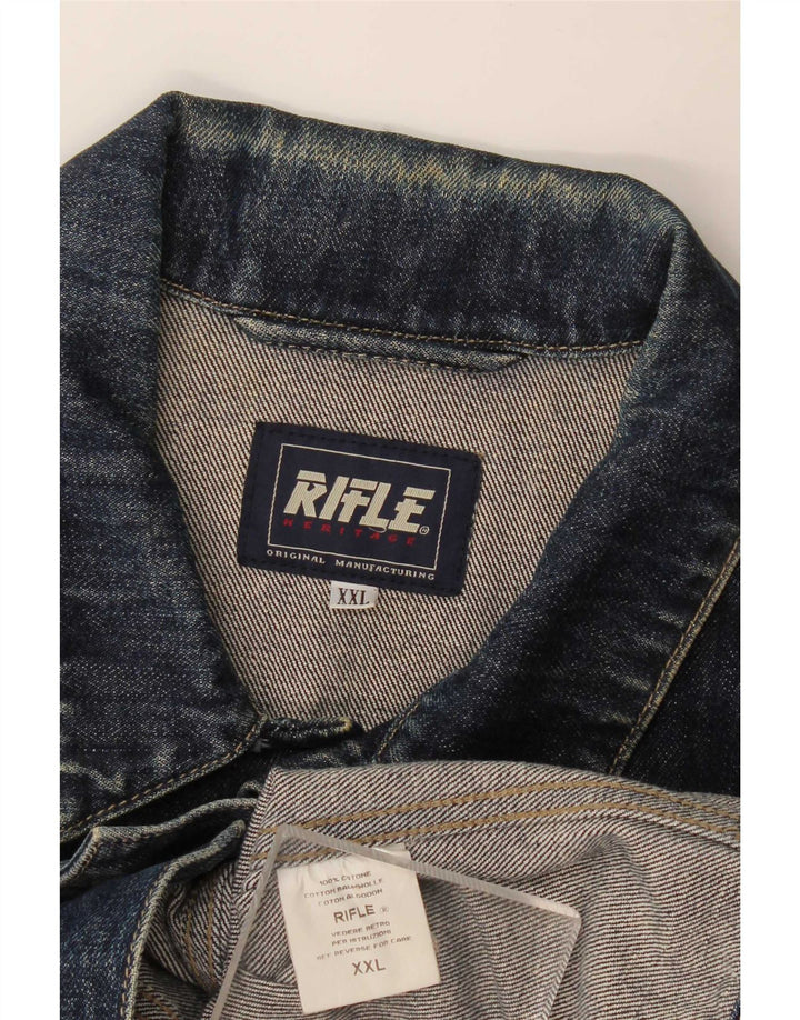 Rifle Damen Jeansjacke UK 20 2XL Marineblaue Baumwolle